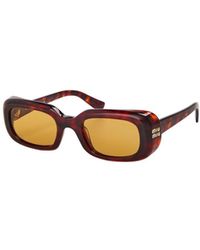 Miu Miu - Vintage Tortoiseshell Narrow Rectangular Sunglasses - Lyst