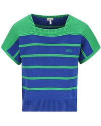 Loewe - Striped Cropped Knitted Top - Lyst