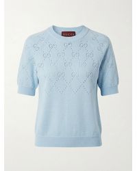 Gucci - Gg Cotton Crewneck Top - Lyst