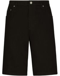 Dolce & Gabbana - Logo Plaque Denim Shorts - Lyst
