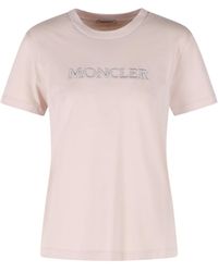 Moncler - Logo-Embroidered T-Shirt - Lyst