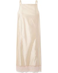 Carven - Chantilly Lace-Trimmed Satin Midi Dress - Lyst