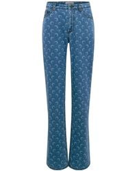 Marine Serre - Allover Moon Printed Straight-Leg Jeans - Lyst