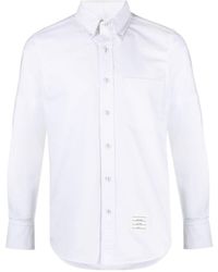 Thom Browne - Rwb Striped Long-Sleeved Shirt - Lyst
