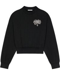 Givenchy - Bow Embroidered Cropped Knitted Sweater - Lyst