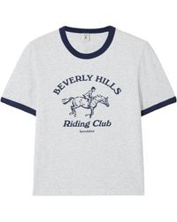 Sporty & Rich - Two-Tone Printed T-Shirt - Lyst