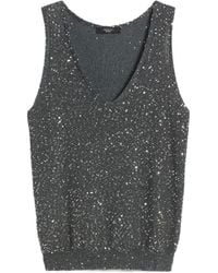 Weekend by Maxmara - Wkdtempo Sequin V-Neck Top - Lyst