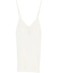 forte_forte - Embroidered Wool Ribbed Jersey Tank Top - Lyst