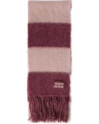 Miu Miu - Colour-Block Fringed Scarf - Lyst