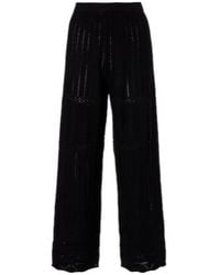Eres - Pointelle Wool And Cashmere Wide-Leg Pants - Lyst