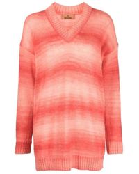 Missoni - Striped V-Neck Knitted Jumper - Lyst