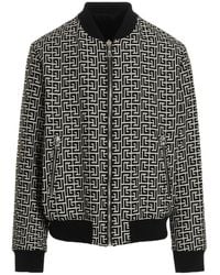 Balmain - Logo Monogram Reversible Bomber Jacket - Lyst