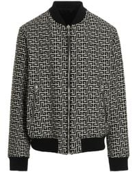 Balmain - Logo Monogram Reversible Bomber Jacket - Lyst