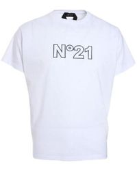 N°21 - Short-Sleeved Crewneck T-Shirt - Lyst