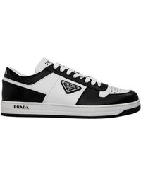 Prada - Downtown Leather Low-Top Sneakers - Lyst