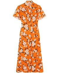 Emilia Wickstead - Floral-Print Stretch Crepe Midi Shirt Dress - Lyst