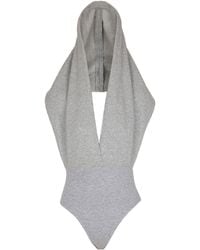 Balmain - Draped Bodysuit With Hood - Lyst