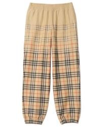 Burberry - Gradient Check Cotton Jogging Pants - Lyst