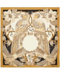 Ferragamo - Parrots Print Silk Foulard - Lyst