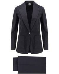 Aspesi - Single-Breasted Wide-Leg Suit - Lyst