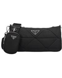 Prada - Enamel Triangle-Logo Shoulder Bag - Lyst