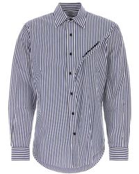 Y. Project - Logo Embroidered Striped Poplin Shirt - Lyst