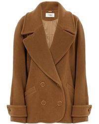 Chloé - Double-Breasted Short Coat - Lyst