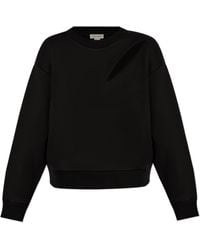McQueen - Cut-Out Detailed Crewneck Sweatshirt - Lyst