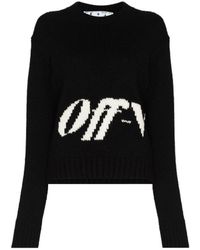 Off-White c/o Virgil Abloh - Logo Intarsia Knitted Jumper - Lyst