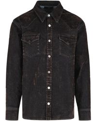 Amiri - Flocked Denim Shirt - Lyst