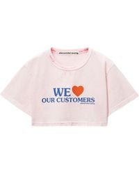 Alexander Wang - We Love Our Customers Cropped T-Shirt - Lyst