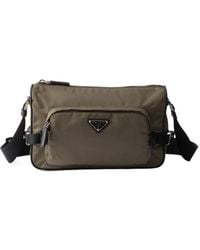 Prada - Medium Re-Nylon And Saffiano Leather Shoulder Bag - Lyst