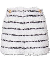 Balmain - Button Detailed Striped Tweed Shorts - Lyst