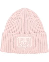 Chiara Ferragni - Eyelike-Embroidered Ribbed Beanie - Lyst