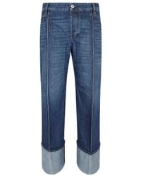 Bottega Veneta - Regular Fit Cropped Jeans - Lyst