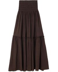 JOSEPH - Folia Shirred Tiered Seersucker Maxi Skirt - Lyst