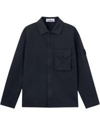 Stone Island - Comfort-Fit Zip-Up Overshirt With Chest Pocket - Lyst