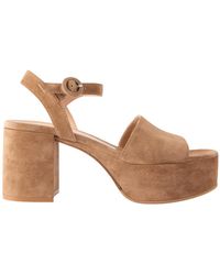 Gianvito Rossi - Carol Suede Platform Sandals - Lyst