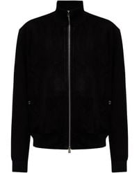 BOSS - Long Sleeve Leather Jacket - Lyst