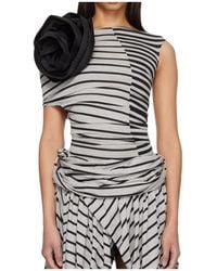 VAQUERA - Striped Corsage Top - Lyst