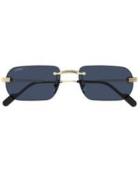 Cartier - Rectangular Frame Sunglasses - Lyst