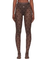 Marine Serre - Moon-Floral Flocked Mesh Tights - Lyst