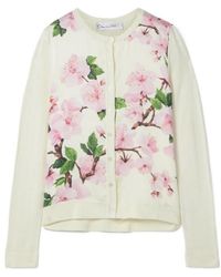 Oscar de la Renta - Fair Isle And Floral Print Cardigan - Lyst