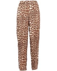 P.A.R.O.S.H. - Relaxed Fit Leopard Print Silk Pants - Lyst
