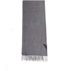 Emporio Armani - Logo Detailed Fringed Scarf - Lyst