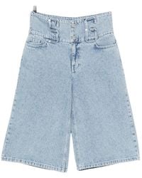 Stine Goya - Button-Up Denim Shorts - Lyst