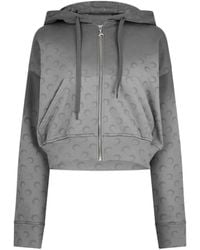 Marine Serre - Printed Zip-Up Hooded Sweatshirt - Lyst