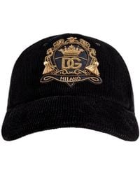 Dolce & Gabbana - Logo Patch Corduroy Baseball Cap - Lyst