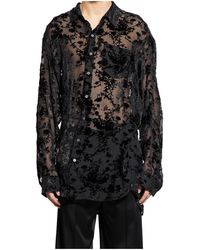 Ann Demeulemeester - Mark High Floral Velvet Comfort Shirt - Lyst