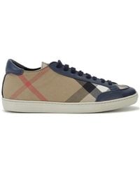 Burberry - Low-Top Casual Shoes With Plaid Straps - Lyst